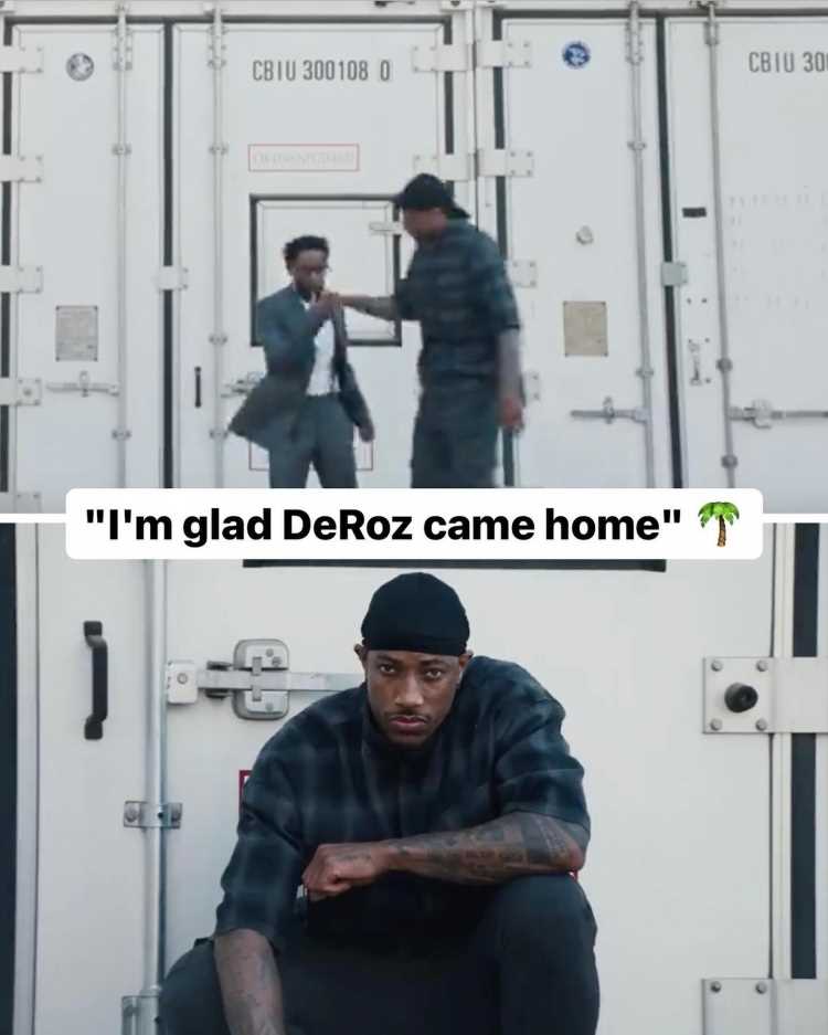  德罗赞亮相Lamar新歌MV 有一句歌词为：我很高兴德罗赞回家了